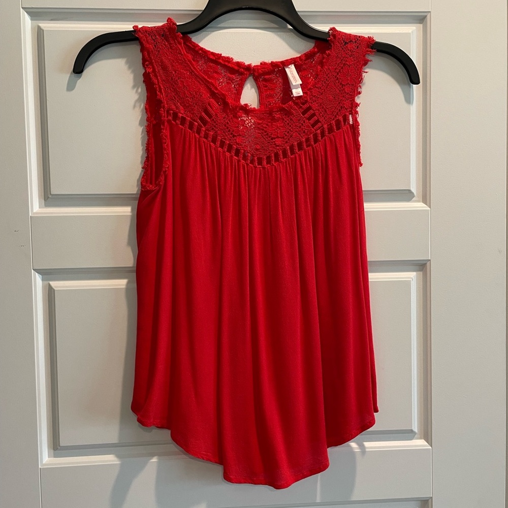 Red Flowy Tank Top